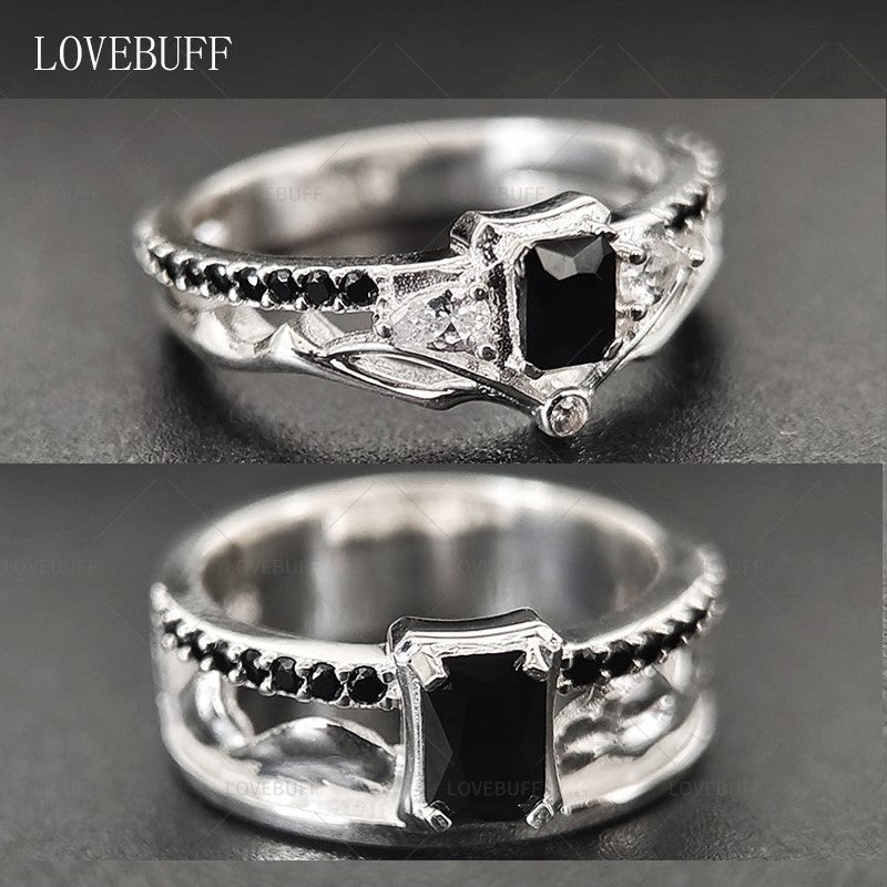 LOVEBUFF Love and Deepspace Sylus Affinity 100 Ring Inspired Silver Closed Ring Wedding Bands