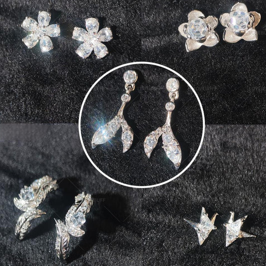 LOVEBUFF Love And Deepspace Wedding Ring Inspired Silver Earrings