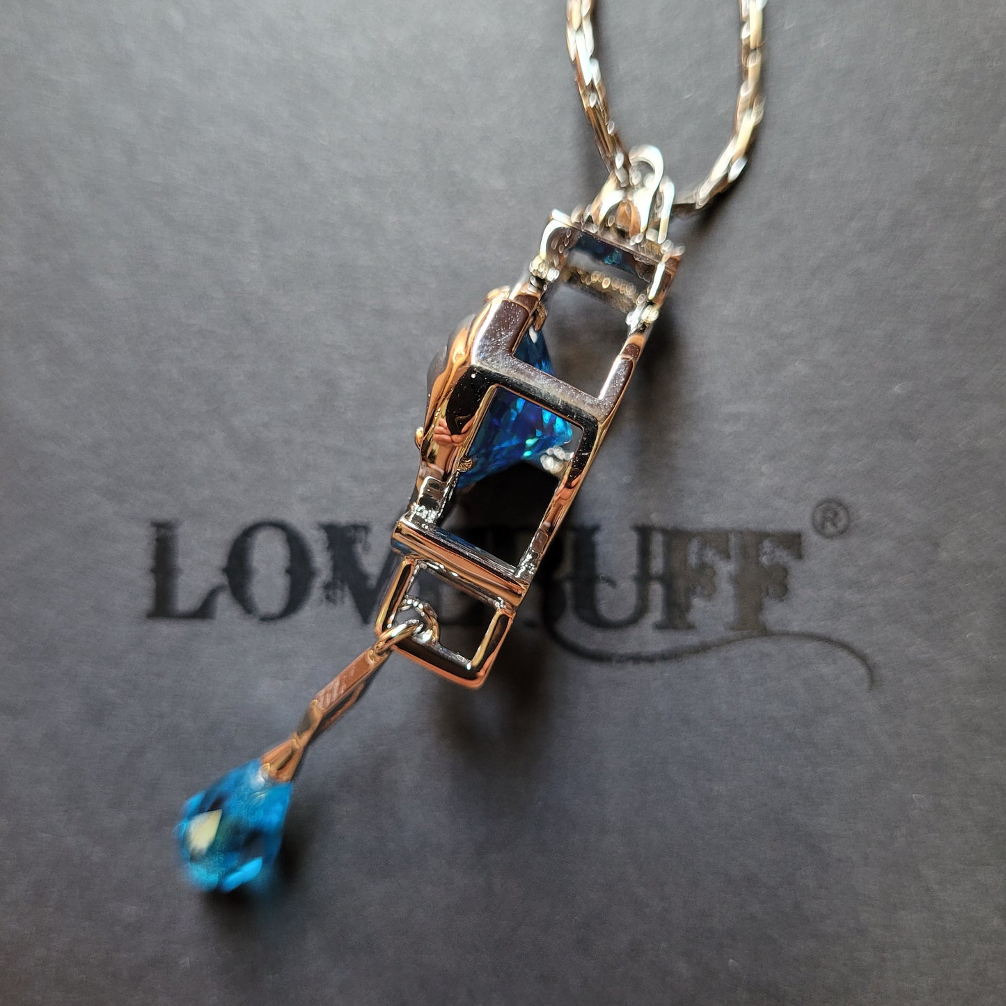 LOVEBUFF Genshin Impact Fontaine Furina Hydro Vision Inspired Gem Pendant Long Necklace
