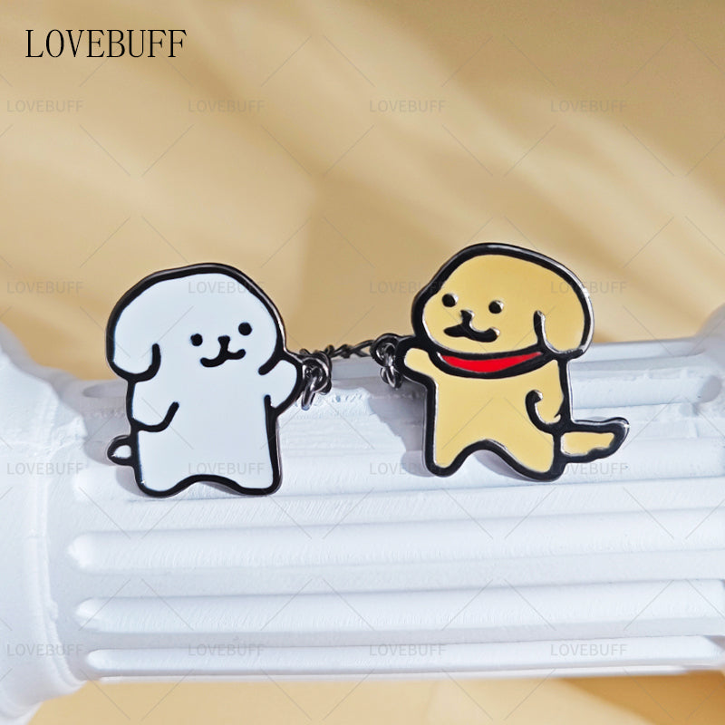 LOVEBUFF Light and Night Evan Dog Pin Inspired Brooch 2pc Set