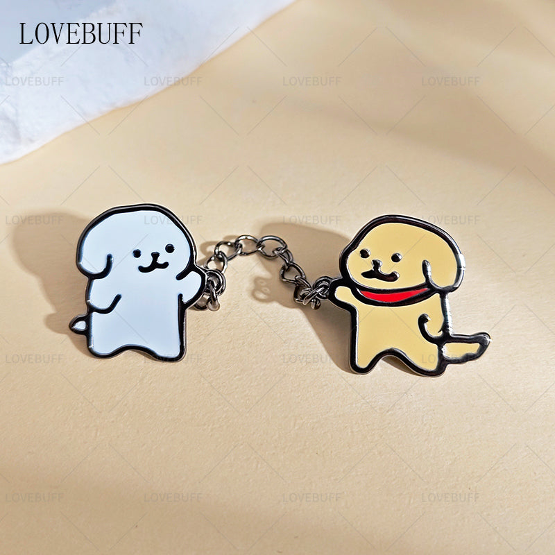 LOVEBUFF Light and Night Evan Dog Pin Inspired Brooch 2pc Set