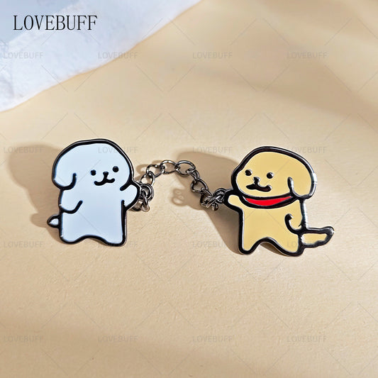 LOVEBUFF Light and Night Evan Dog Pin Inspired Brooch 2pc Set