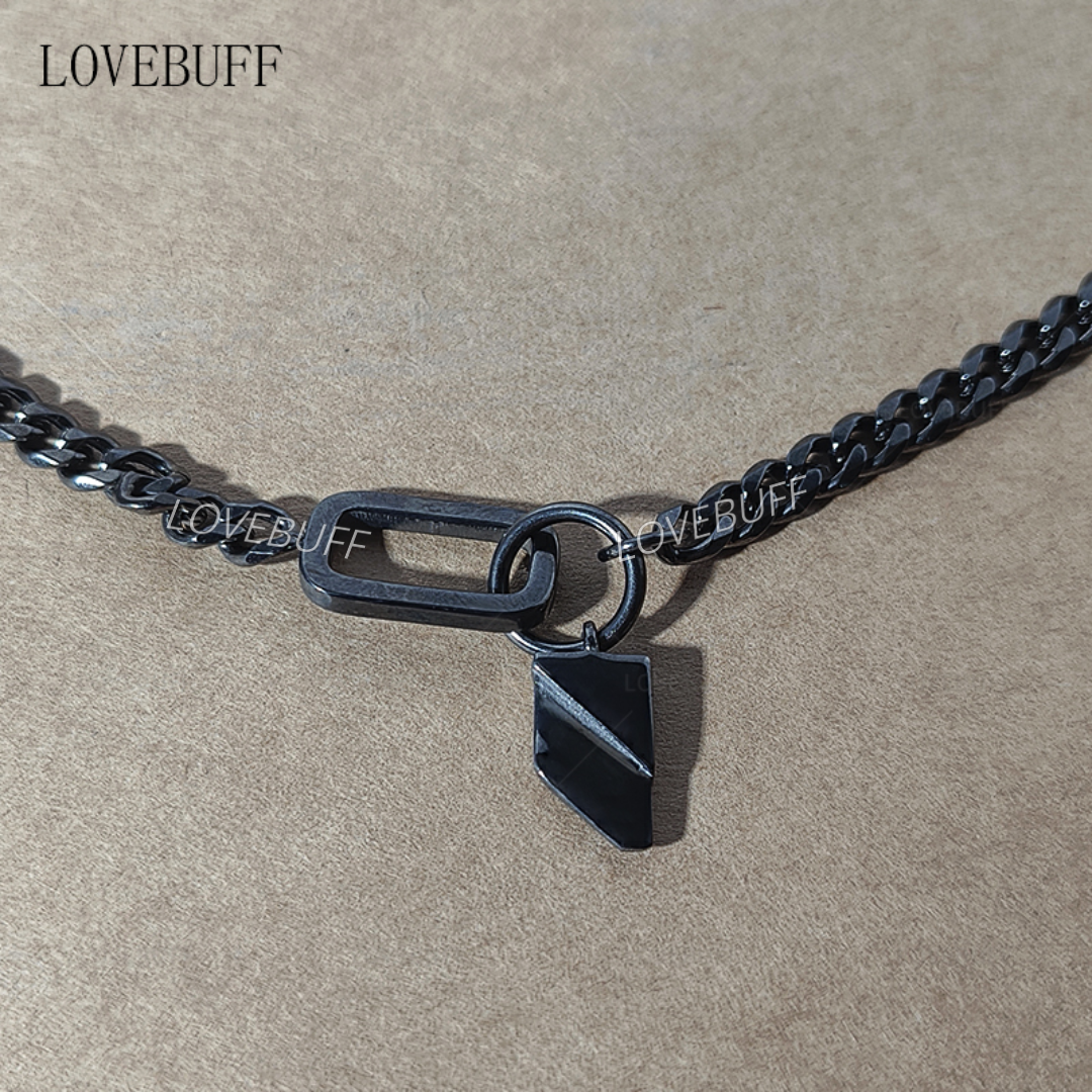 LOVEBUFF Love and Deepspace Cosplay Athletic Rafayel Stainless Steel Leaf Pendant Link Chain Necklace