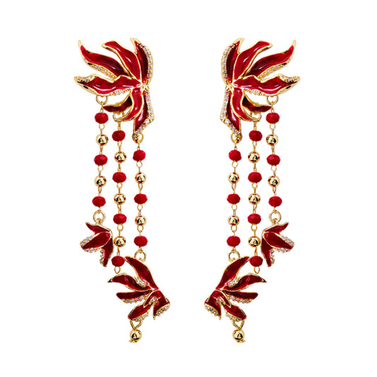 LOVEBUFF LAD Rafayel Passionate Flames Flame Lily Gloriosa Inspired Earrings
