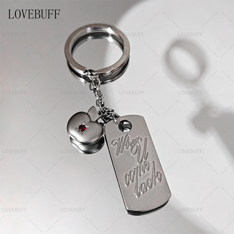 LOVEBUFF LaDs Caleb Apple When U Come Back Tag Pendants Keychain Bag Charm
