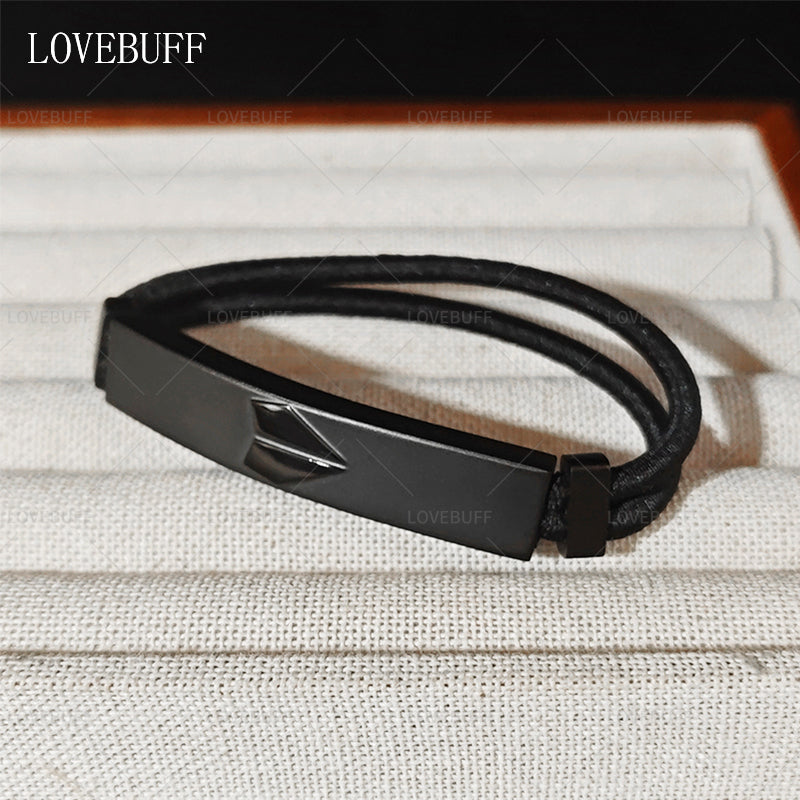 LOVEBUFF LAD Caleb Name Bar Paper Airplane Tag Bracelet