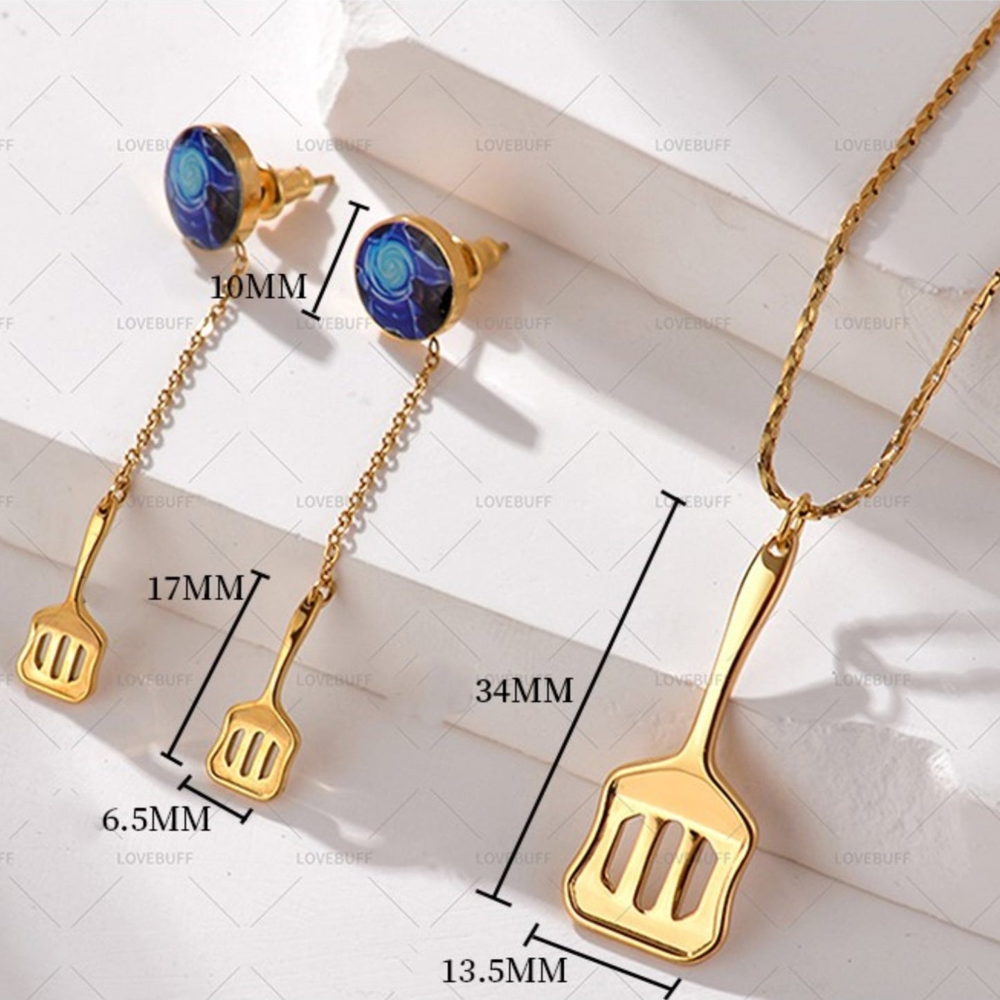 LOVEBUFF League of Legends LOL The Golden Spatula Inspired Keychain Necklace Earrings