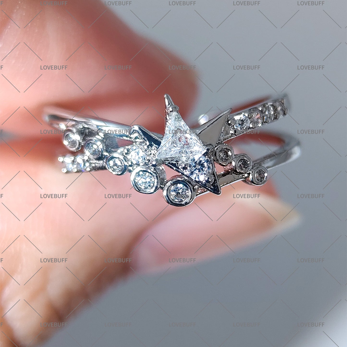 LOVEBUFF LAD Caleb Rafayel Sylus Xavier Zayne Wedding Ring Inspired Silver Band
