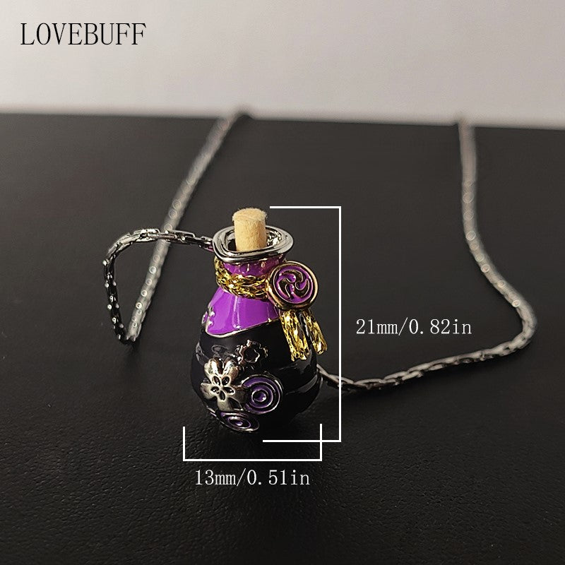 LOVEBUFF Genshin Impact Artifact Scarlet Vessel Inspired Perfume Bottle Pendant Necklace