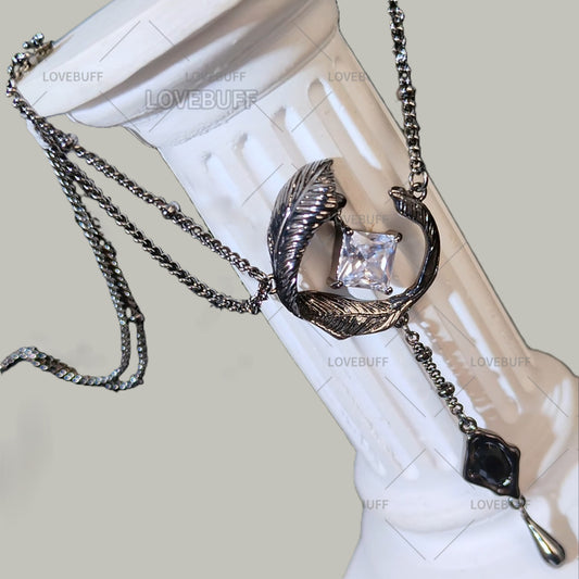 LOVEBUFF LAD Sylus Where Hearts Live MC's Feather Belt Chain Waist Belly Chain & Necklace