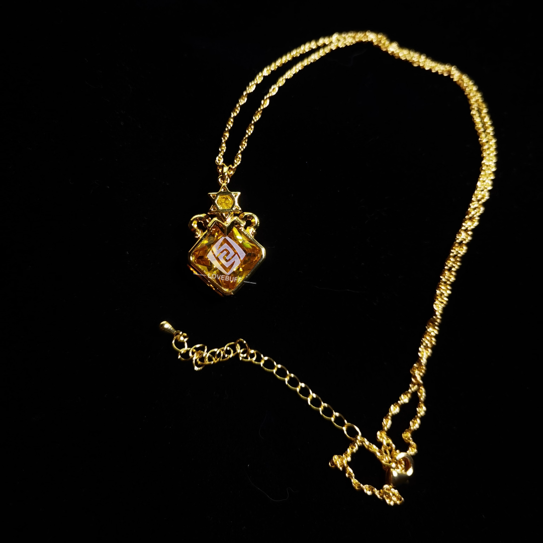LOVEBUFF Genshin Impact Stella Fortuna Magnus Inspired Gemstone Pendant Necklace