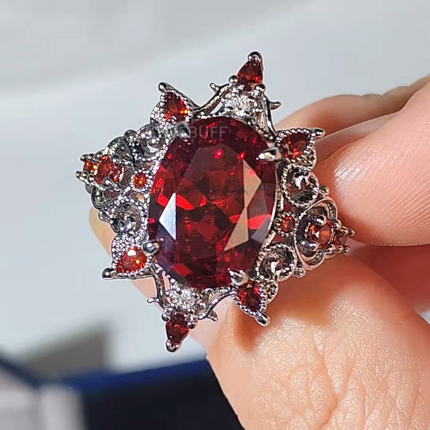 LOVEBUFF LAD Sylus: Abyssal Mark Cursed Gem Red Zircon Ring