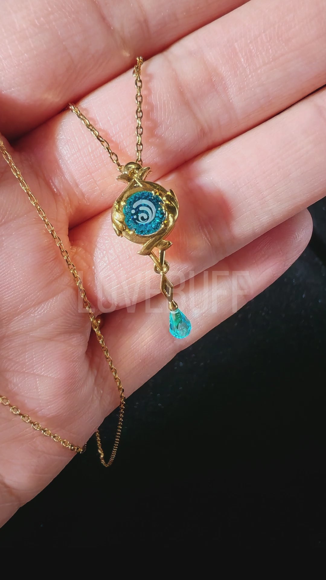 Furina Fontaine Hydro Vision Inspired Zircon Gemstone Pendant