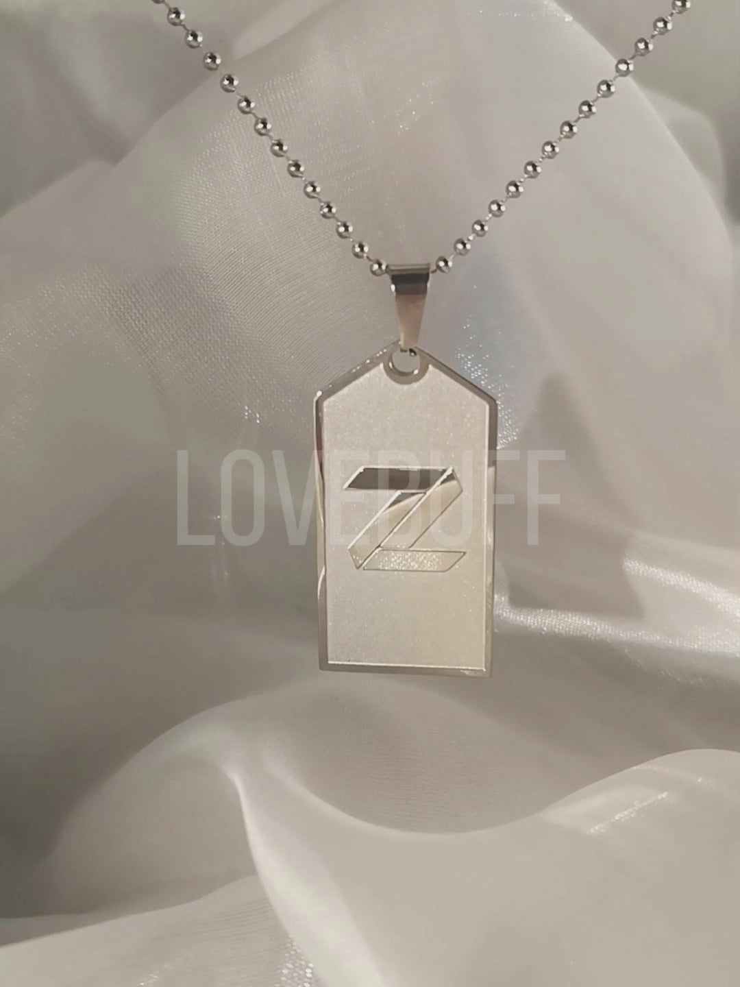 LOVEBUFF Tears of Themis Marius Letter Z Dog Tag Titanium Steel