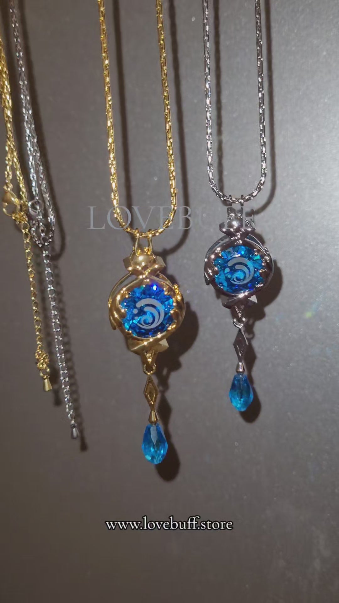 Fontaine Furina Hydro Vision Inspired Gem Pendant Long Necklace