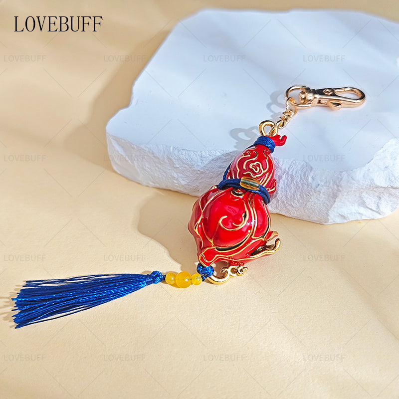 LOVEBUFF Black Myth: Wukong Trailblazer's Scarlet Gourd Inspired Solid Copper Pendant Keychain Bag Charm